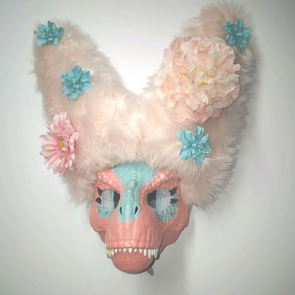 Custom Dinosaur Mask Fursuit Head Moving Jaw High Detail Professional Art EUC